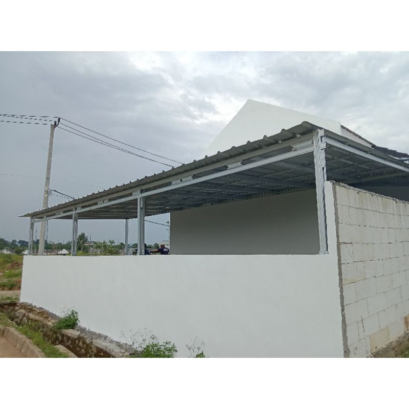 kanopi baja ringan atap sandek polos