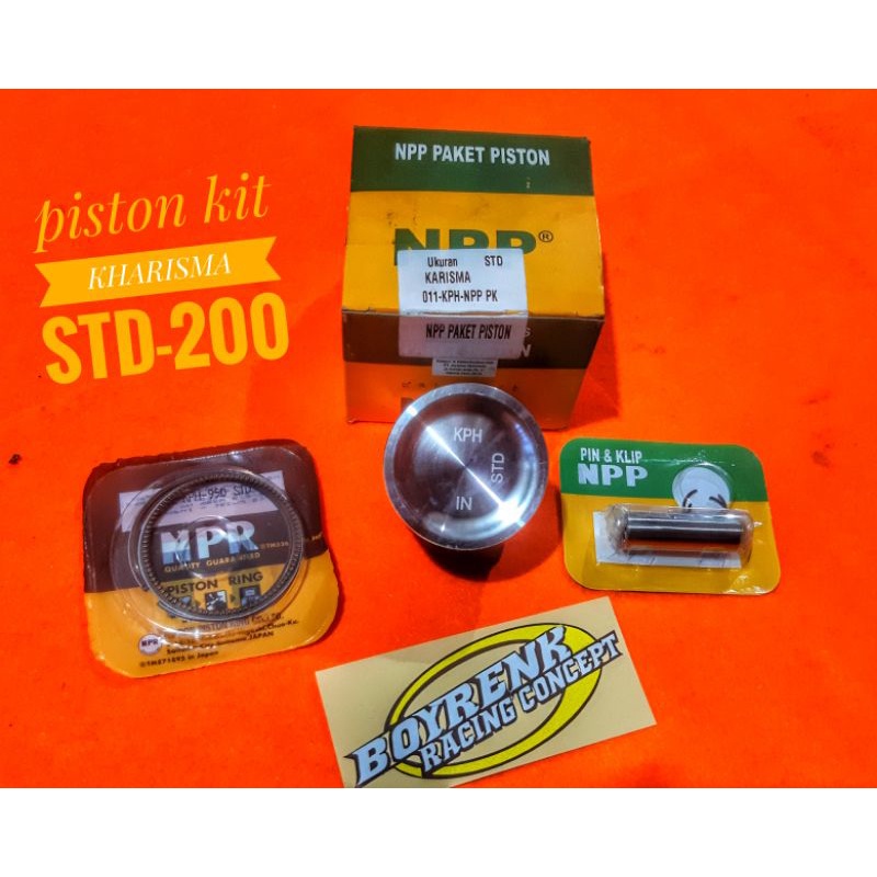 PISTON KIT KHARISMA || SUPRA X 125 OVZ STD|25|50|75|100 NPP - BOYRENK RACING