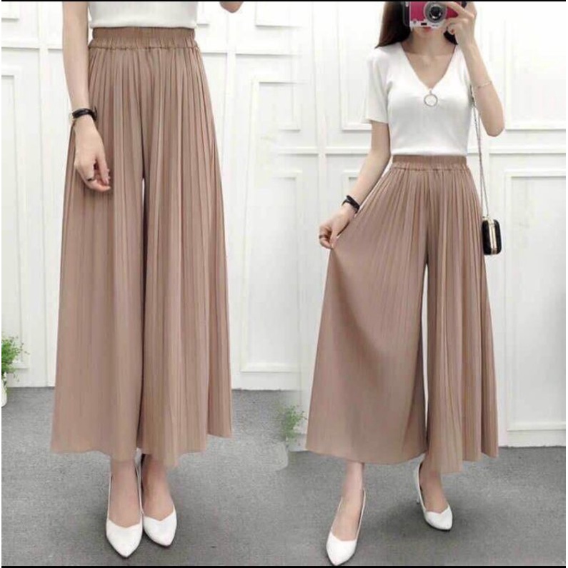 KULOT PLISKET , CELANA KULOT MOTIF PLISKET