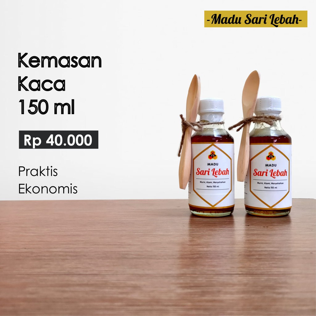 

Madu Sari Lebah Kemasan Botol Kaca 150 ml