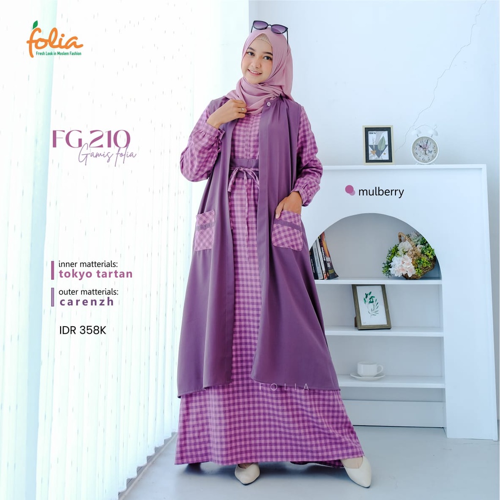 Gamis Set Outer Wanita Dewasa Fg210 Folia