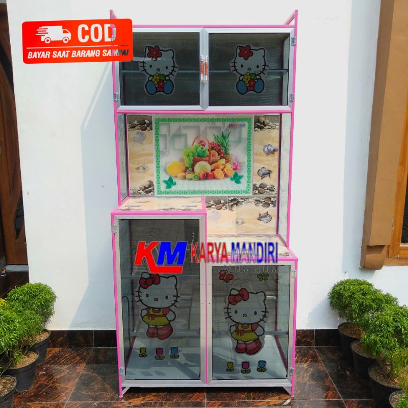 RAK PIRING ALUMINIUM WARNA 2 PINTU KARAKTER TERMURAH