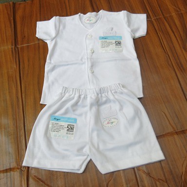 MIYO 3 Stelan Mix (Panjang + Pendek + Kuntung) Putih Size Newborn | 3-6 Bulan (1 Paket)