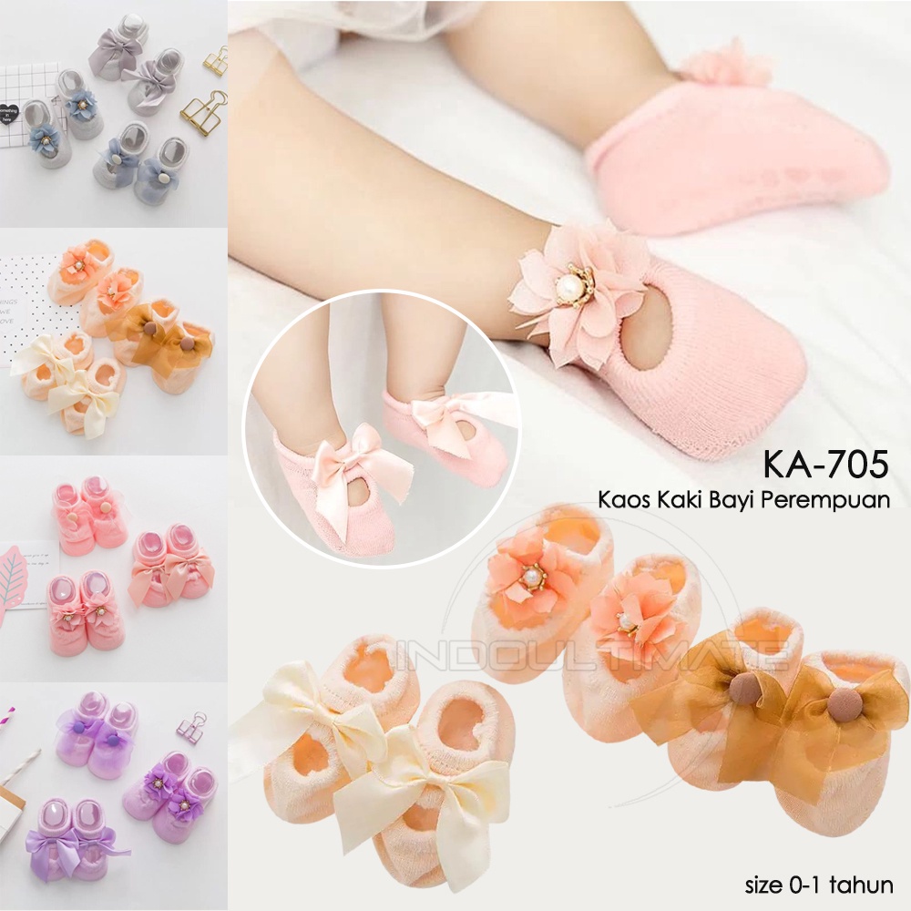 1Pcs Kaos Kaki Anak Bayi Perempuan 0-1 Tahun Alas Kaki Anak Bayi Balita Baru Lahir KKA-705 Baby Socks Pelindung Kaki Anak Sarung Tangan Kaki Bayi Cewek