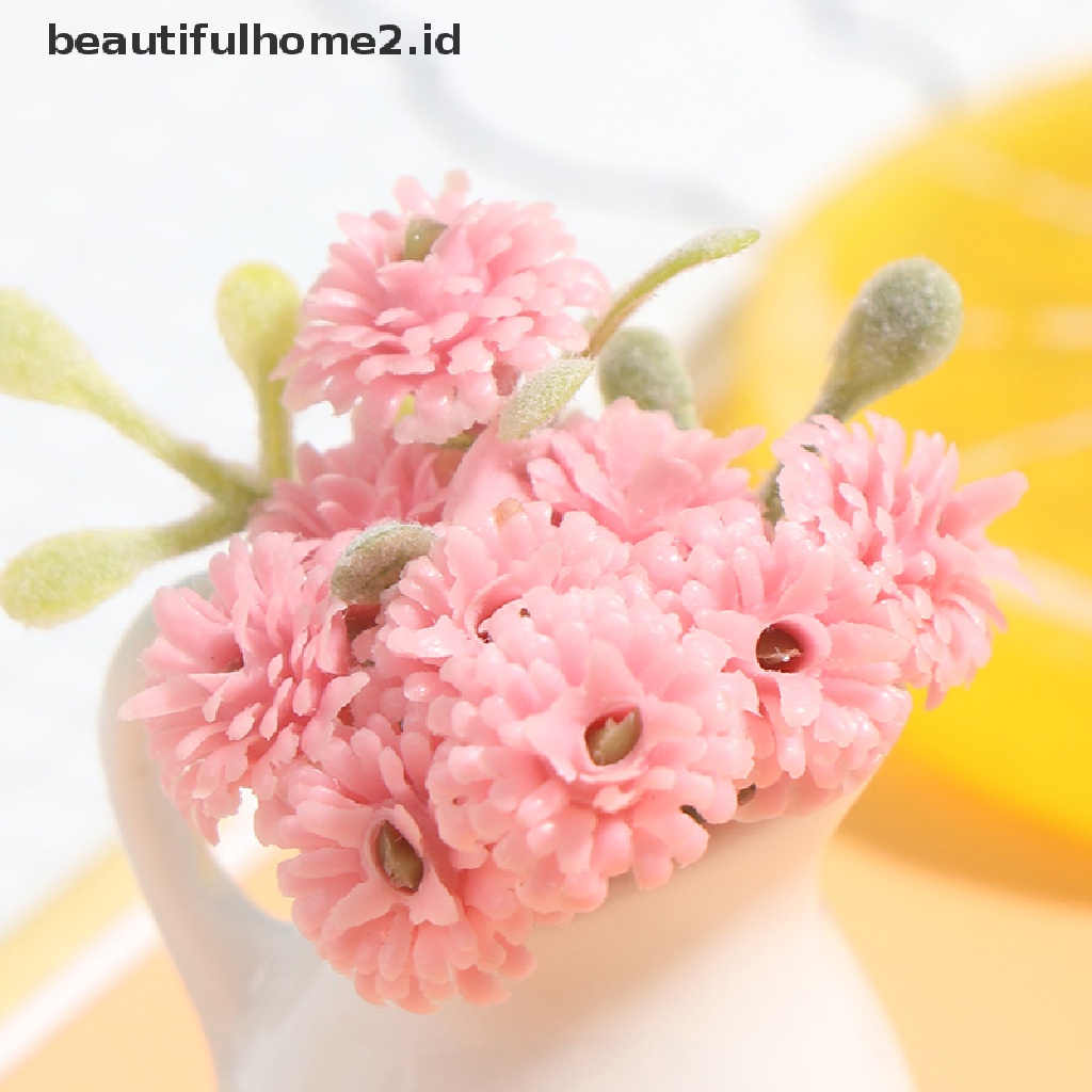 (Beautifulhome2.Id) Miniatur Pot Bunga Skala 1: 12 Untuk Dekorasi Rumah Boneka