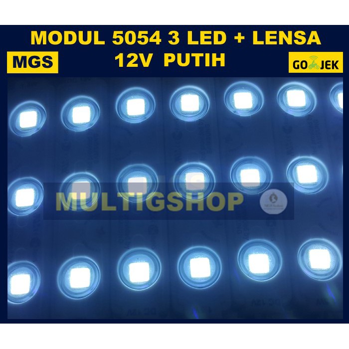 100Pcs Modul 5054 3 LED Waterproof Lensa Putih