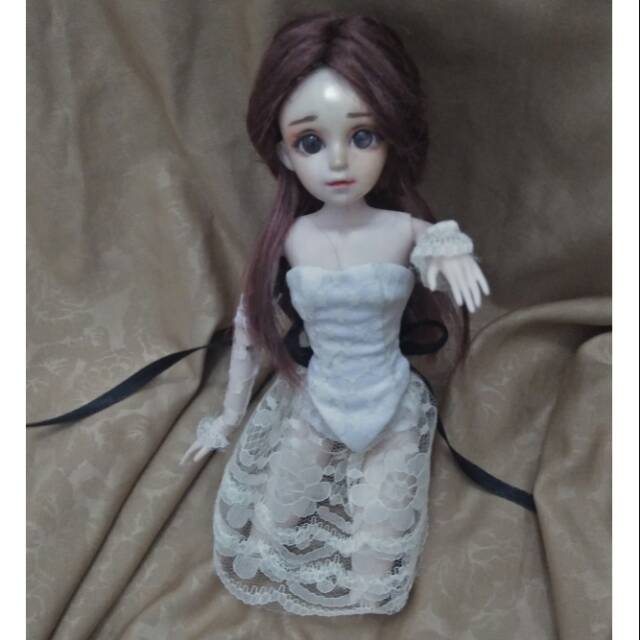 Baju BJD doll atau boneka barbie 30 cm model. Korset putih