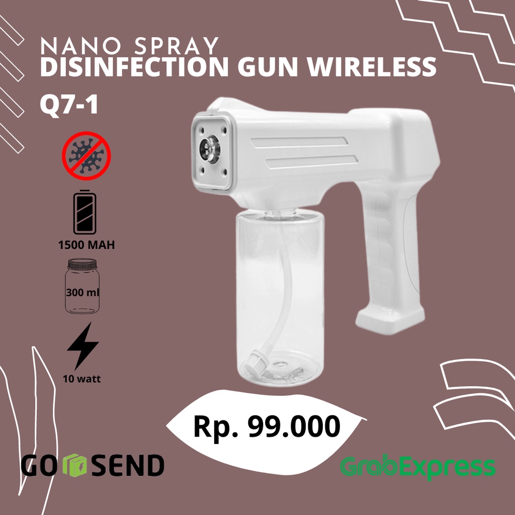 TERLARIS Nano Spray Disinfection Gun Wireless Q7-1 KlikVape BISA GOSEND/GRAB INSTANT