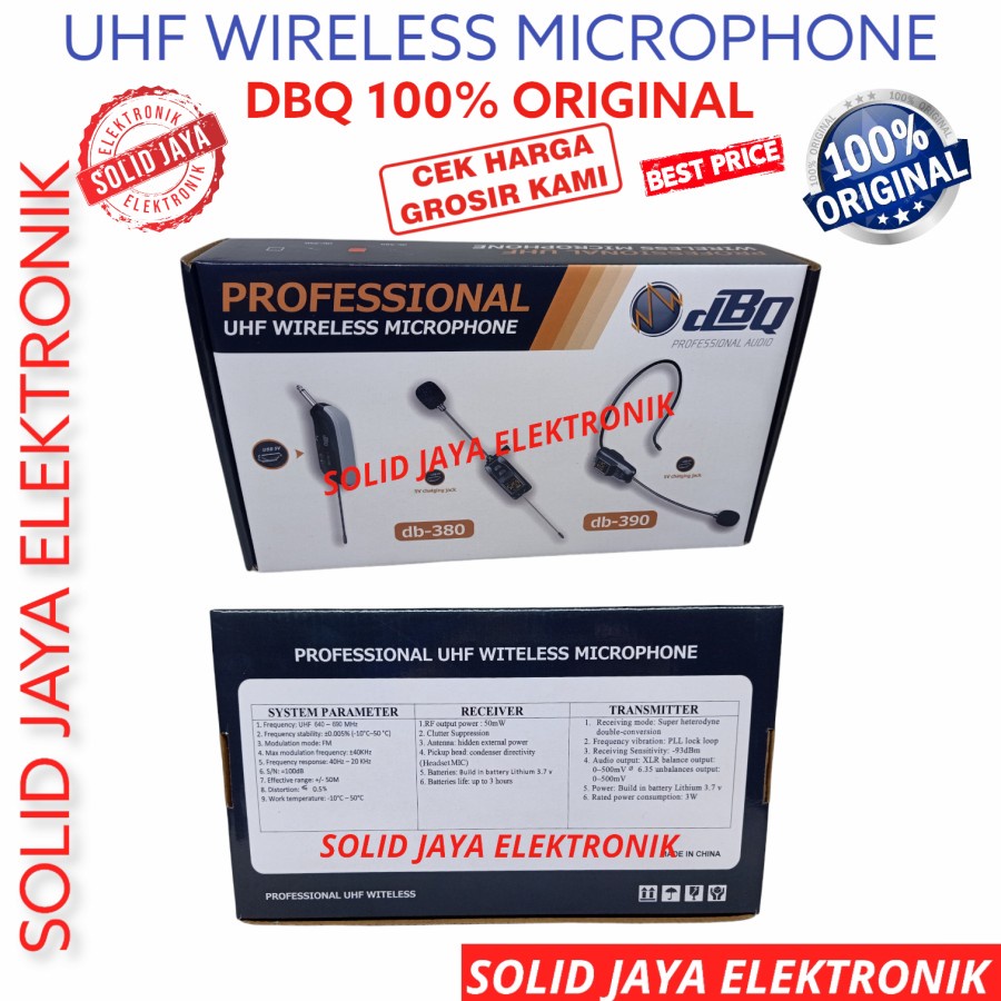 MIC MICROPHONE DBQ DB-390 WIRELESS DB390 DB390 BANDO WIRELES CHAS MIK MIKROPON MIKROPONE WIRE LESS UHF TANPA KABEL WAIRLES DBQ ORI ASLI ORIGINAL