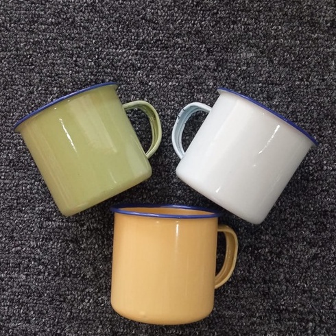 Cangkir Besi Mug Enamel Polos 7cm | Cangkir Jadul Klasik Polos | Gelas Antik