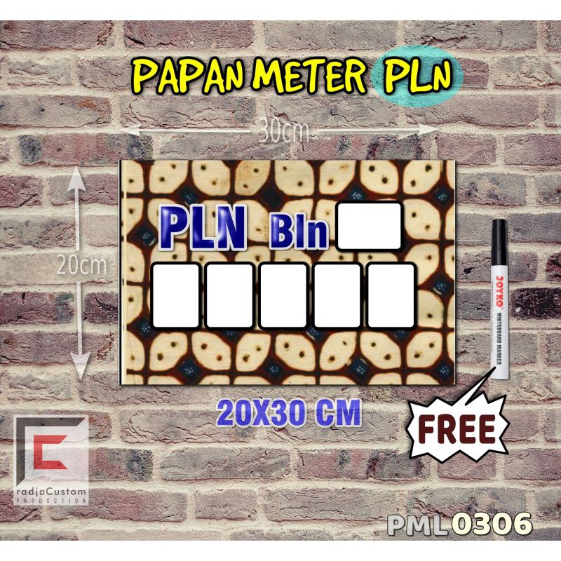 

RadjaCustom Papan Meter Listrik PLN PAM motif Unik - Batik 06