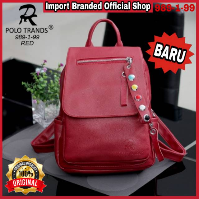 Polo Trands 989-1-99/Tas Wanita/Ransel Kulit/Tas Import/Tas Branded/Tas Punggung/Backpack