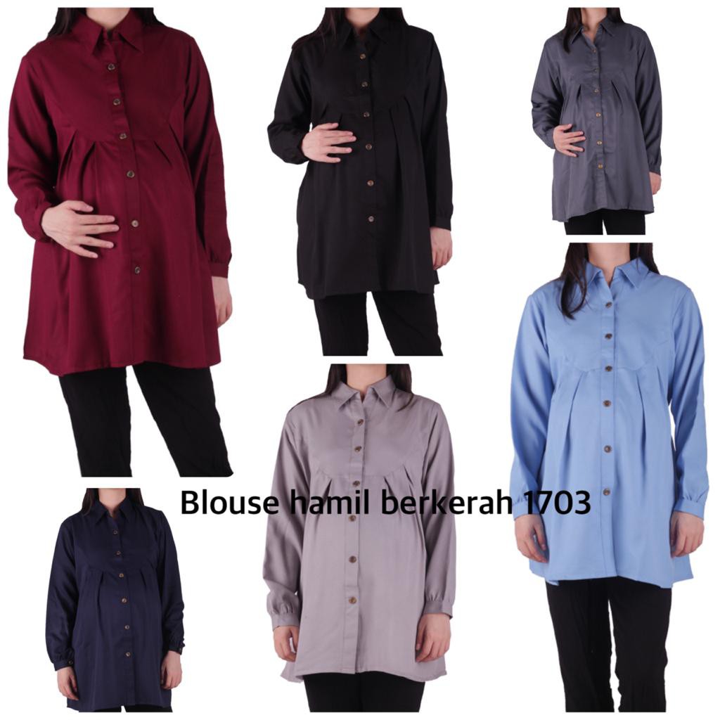 Baju hamil Blouse hamil 1703 Kerja/Menyusui tuliskan warna yg dipilih