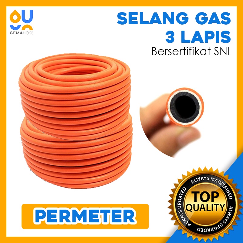 GEMA Selang Gas 3 Lapis Meteran High Pressure Selang Gas LPG SNI Anti Gigitan Tikus Selang Water Hea