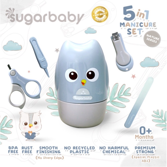 Sugar Baby 5in1 Manicure Set Nature Series Nail (Perlengkapan Manikur Bayi 5in1) CBKS