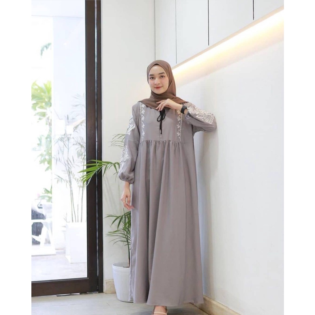 C.P- Zivana Dress Matt Mango Crepe / Dress Wanita Terbaru 2022 / Baju Gamis Wanita Remaja Modern / Long Dress Wanita Lebaran / Baju Gamis Wanita Muslimah / Dress Wanita / Gamis Wanita / Busana Muslim Wanita Terlaris