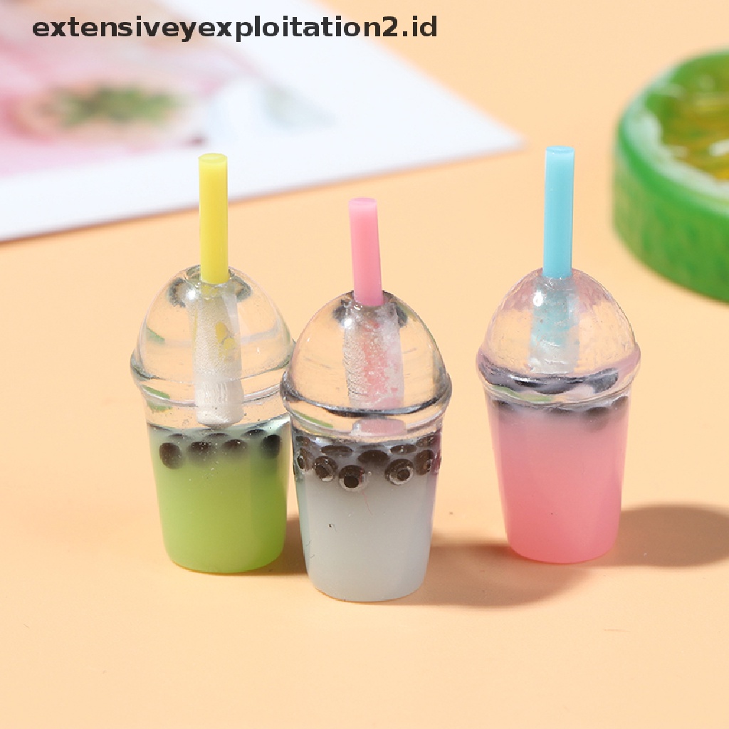 5pcs / set Mainan Miniatur Gelas Pearl Milk Tea Skala 1: 12 Untuk Aksesoris Rumah Boneka