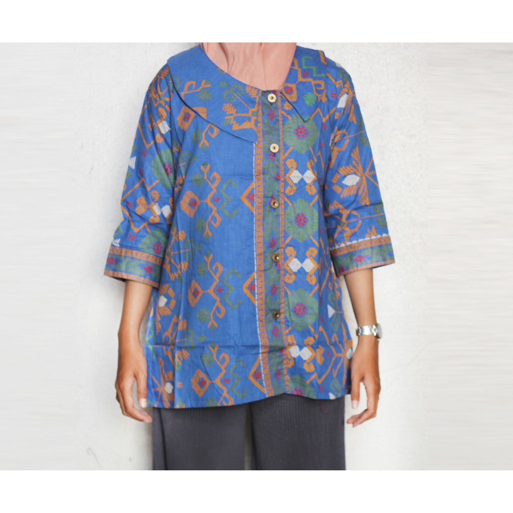 Blouse Batik Wanita I Blus Batik I Blus Kerja Wanita Batik Devita-SIZE M