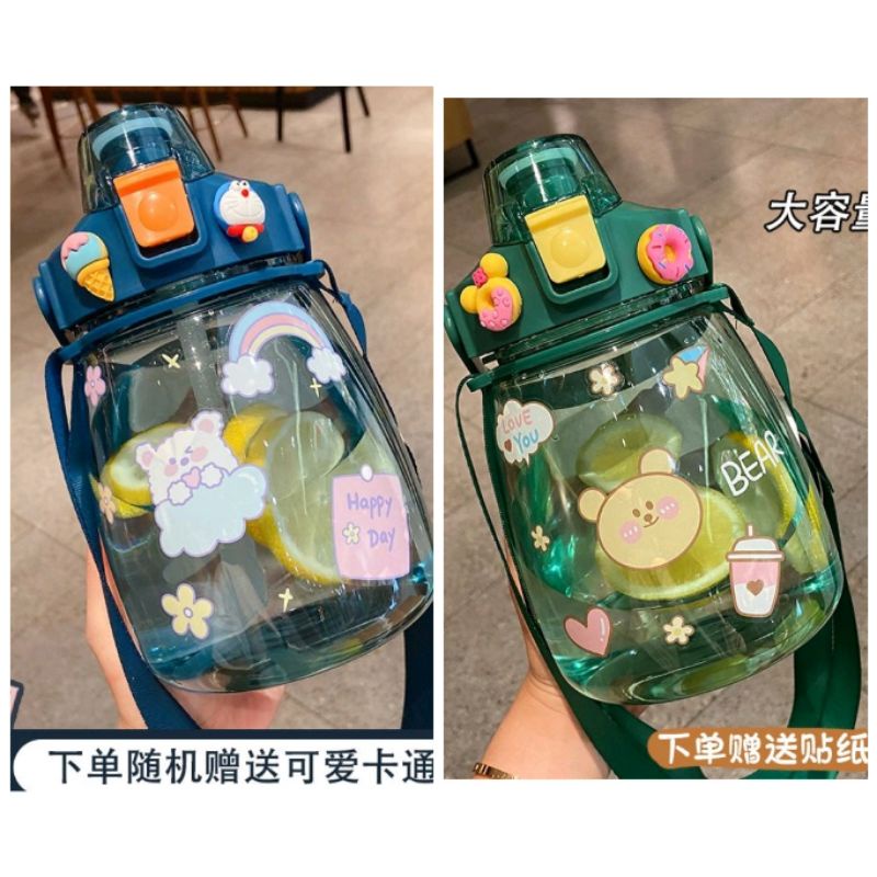 Yiben Original Botol Minum Anak 1L dan 1.2 L dengan stiker lucu