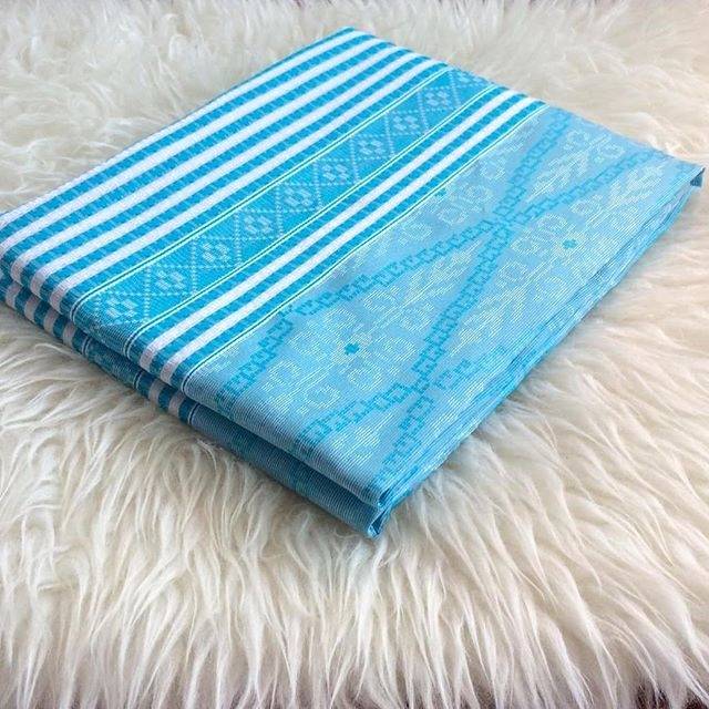 kain tenun songket baron biru muda 2d terbaru