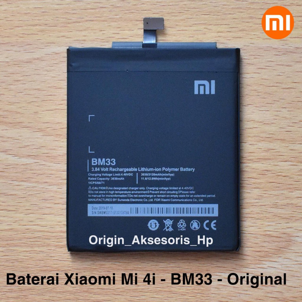 Baterai Xiaomi Mi 4i Mi4i BM33 Original Batre Hp Xiao Mi dc 88