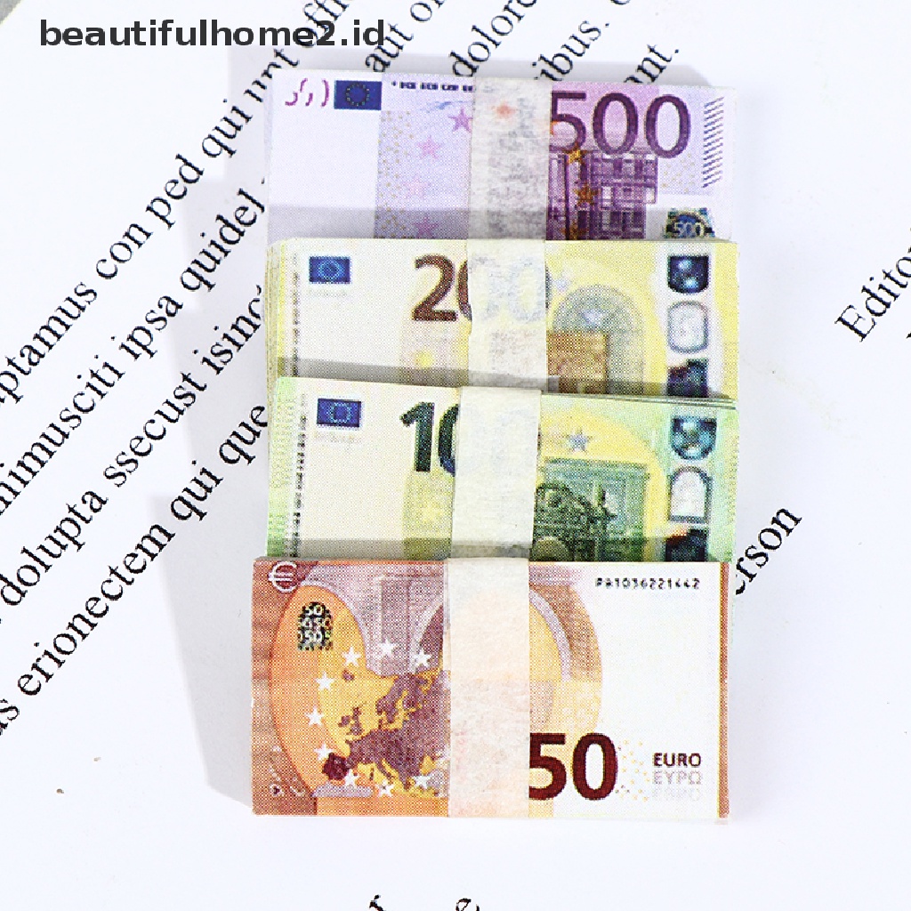 [beautifulhome2.id] 20Pcs/Set Dollhouse Pocket Euro Simulation Toy Banknote Mini Miniature Model ID