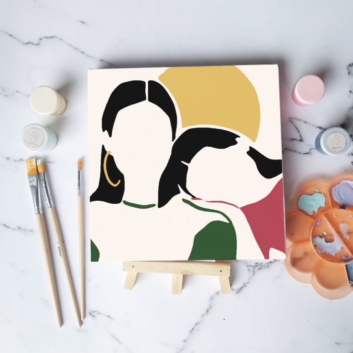 

(TERLARIS) Paint by number lukisan faceart wajah ver 1 canvas 20x20 cm - faceart03, 15x15cm