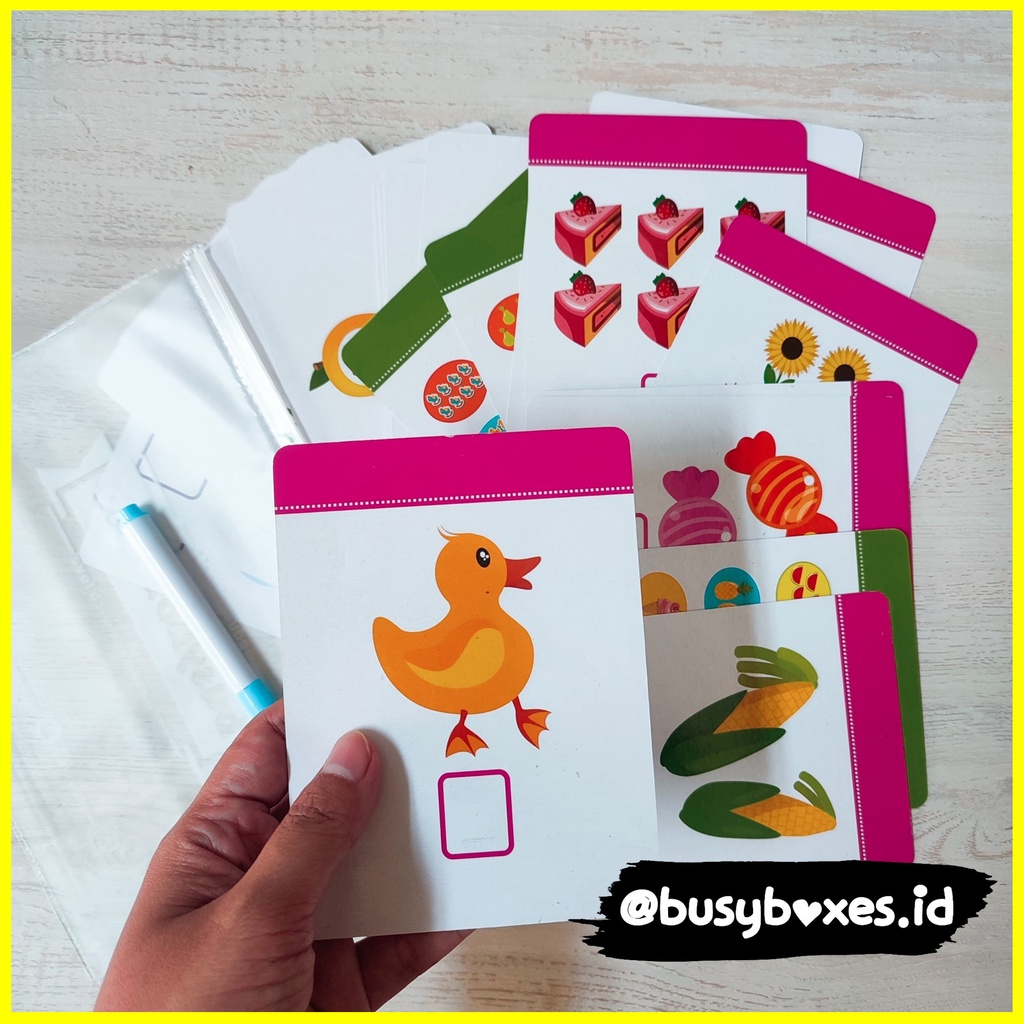 [busyboxes.id] mainan edukasi anak 3 tahun flash card mainan anak perempuan/ laki-laki mainan paud preschool mengenal penjumlahan pengurangan matematika