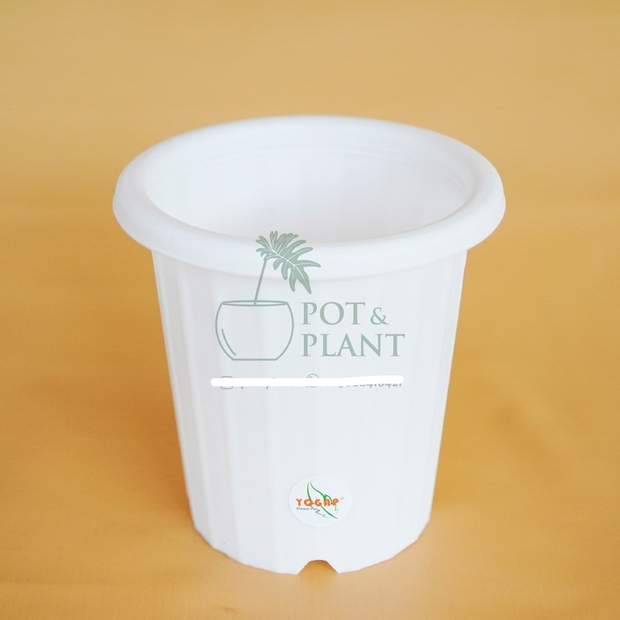(LUSINAN) Pot Plastik Yogap 15cm YPT13 Putih
