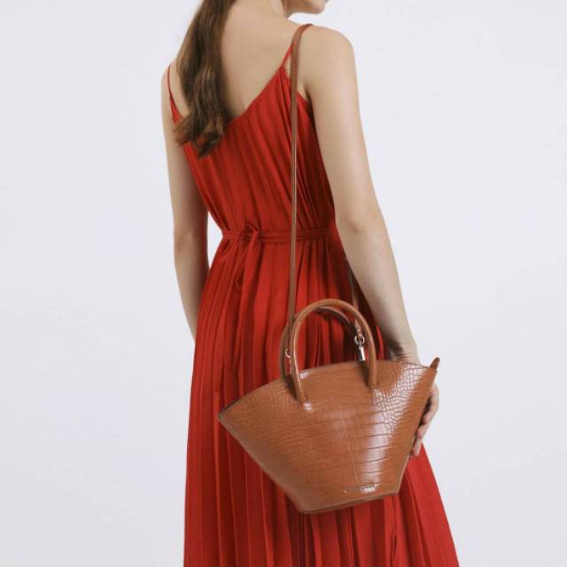 Ck croc effect trapeze tote original