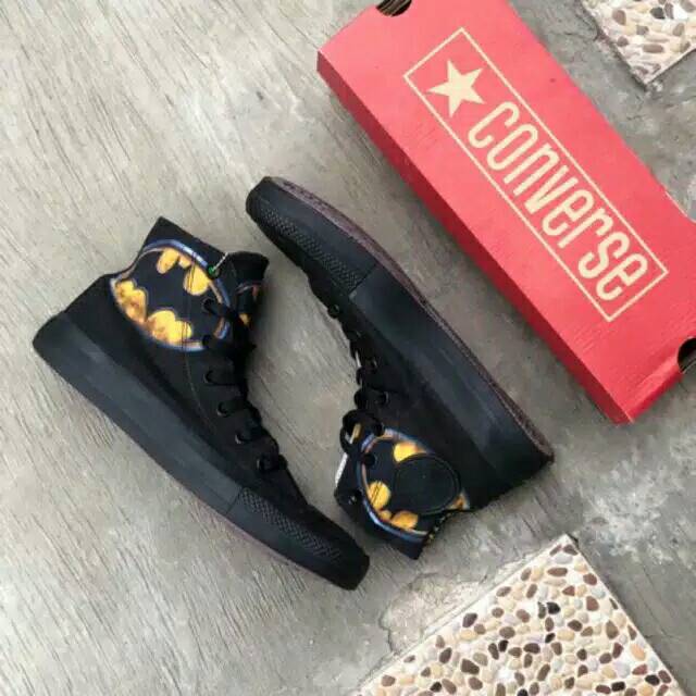 Sepatu Converse Allstar High Batman Logo Pack Size 38-42 Grade Original Made In Vietnam With Box