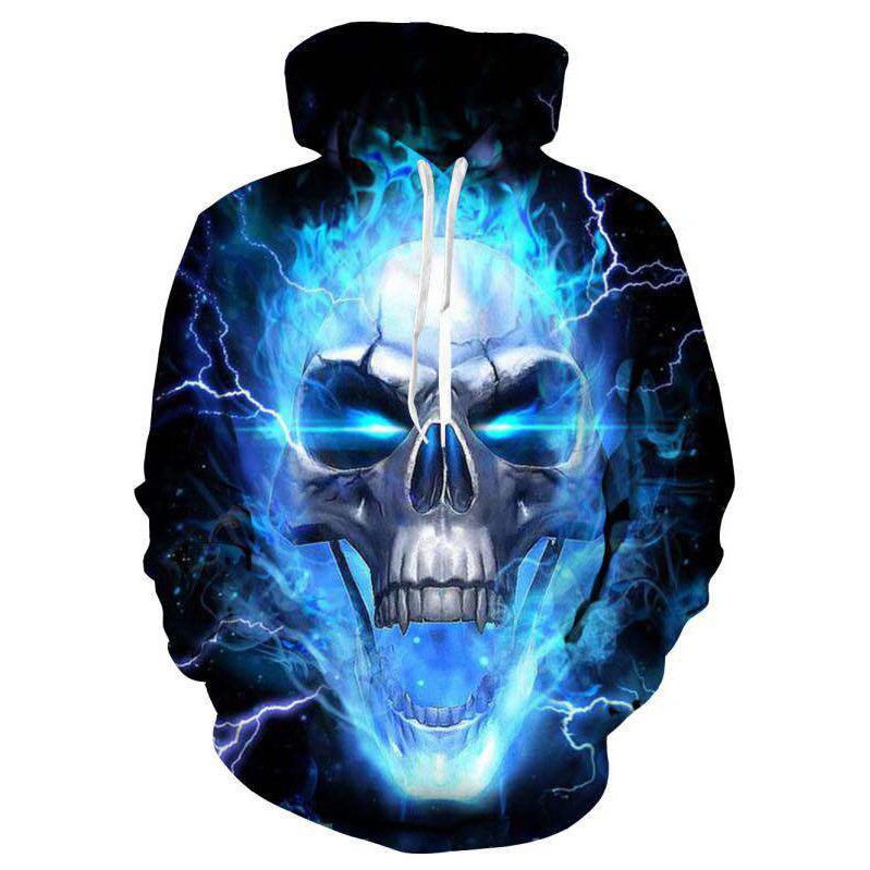 blue skull hoodie