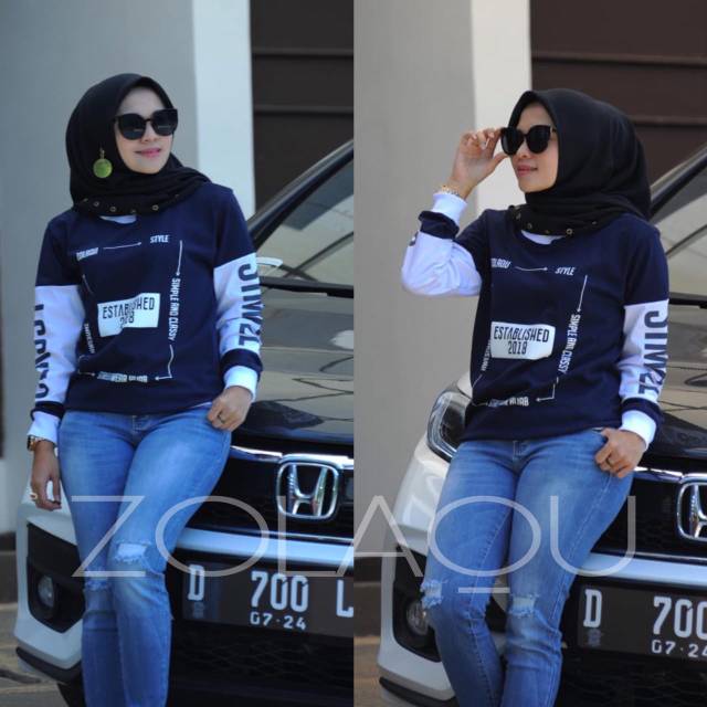 Atasan kaos zolaqu baru navy original
