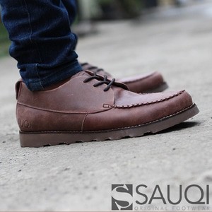 sepatu pria formal sauqi flux es coklat kulit asli original leather