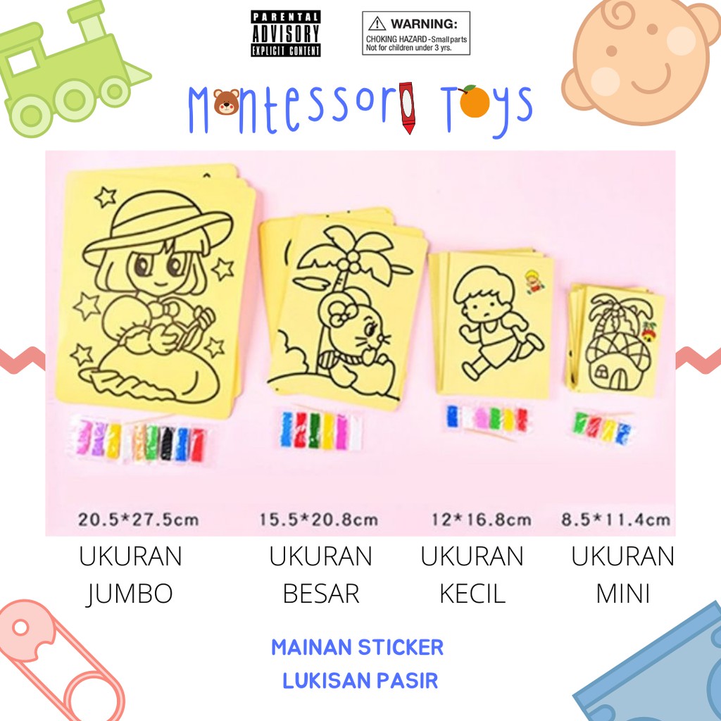 Mainan Toys Edukasi Anak Lukisan Sticker Pasir Warna Mewarnai Melukis Menggambar Pasir Lucu Murah. L