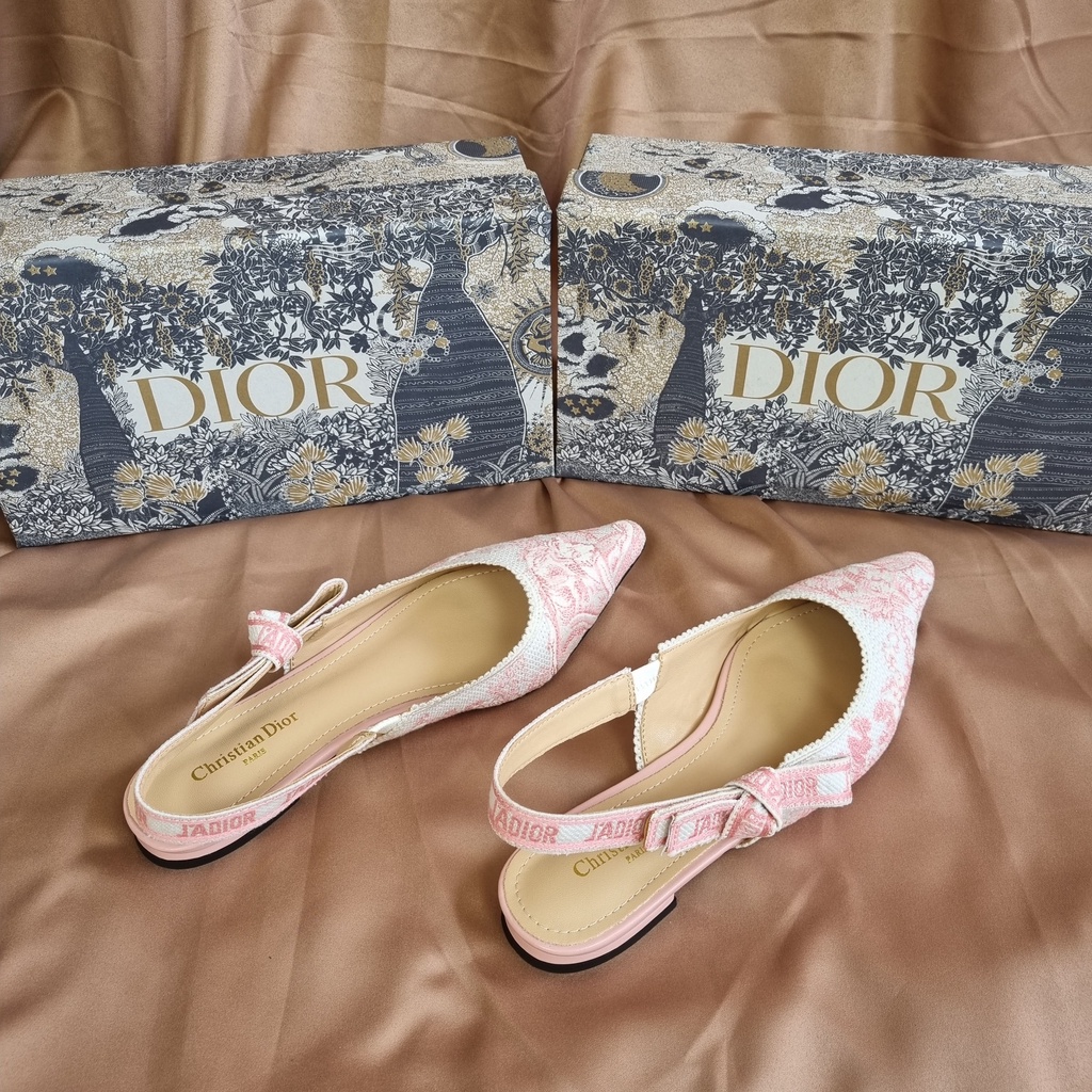 SEPATU D1OR WANITA FLOWERY SLINGBACK PUMP