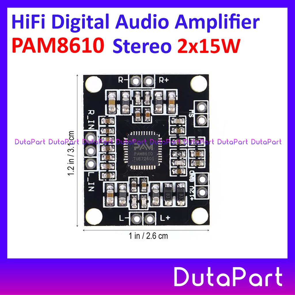 PAM8610 Mini HiFi Digital Audio Amplifier PAM-8610 Stereo 2 x 15W 12V DC