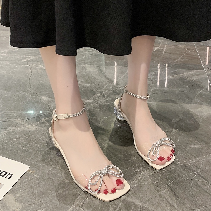 RYX - Aurora Rhinestone Sandal Heels Wanita Fashion Pesta / Casual - Ori Import