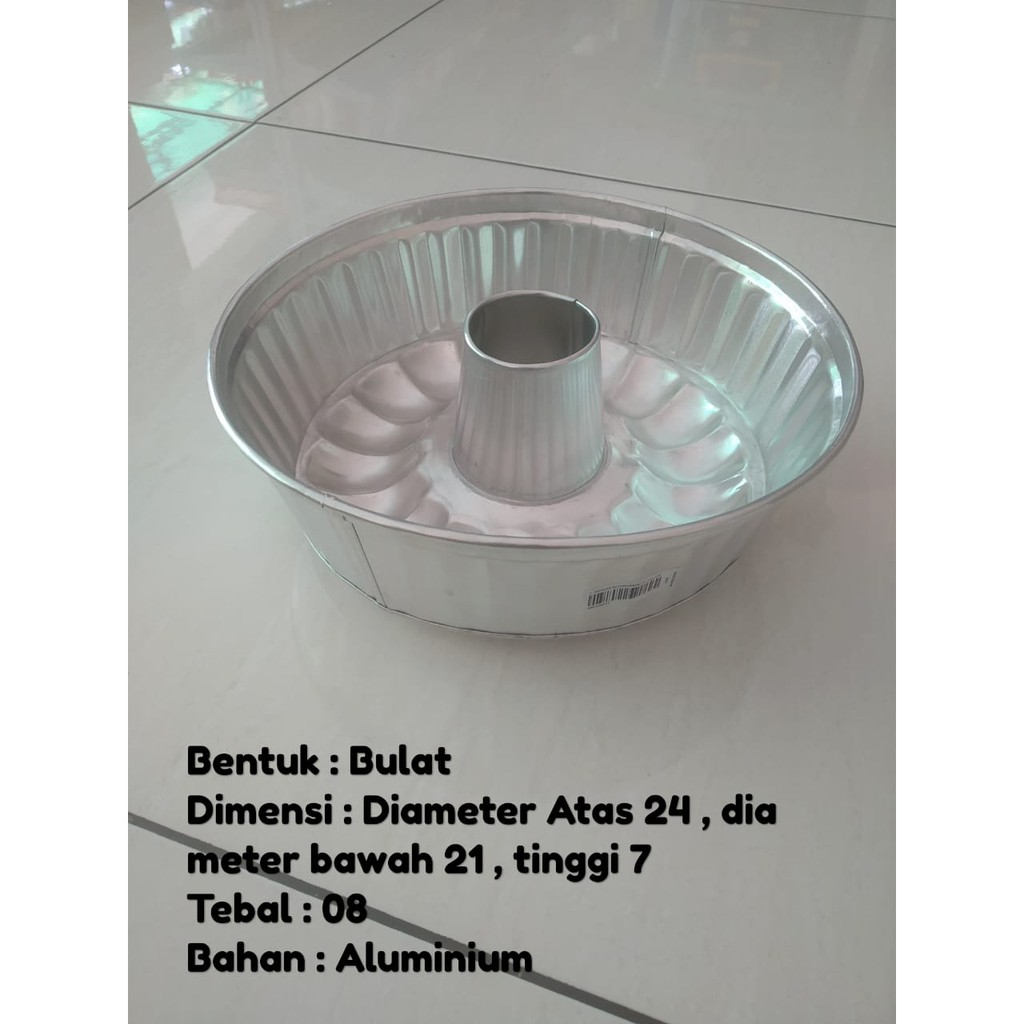 Loyang Aluminium Bulat Mawar/Bolu Jadul 24 cm Tebal 08