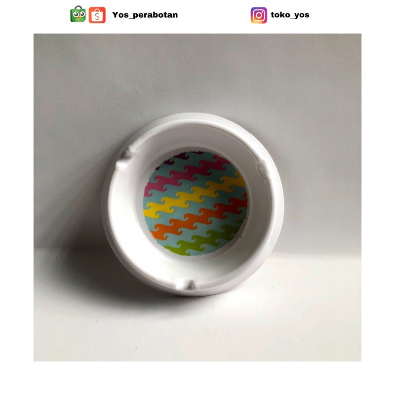 Asbak Rokok Melamin Motif/ Asbak melamin bulat