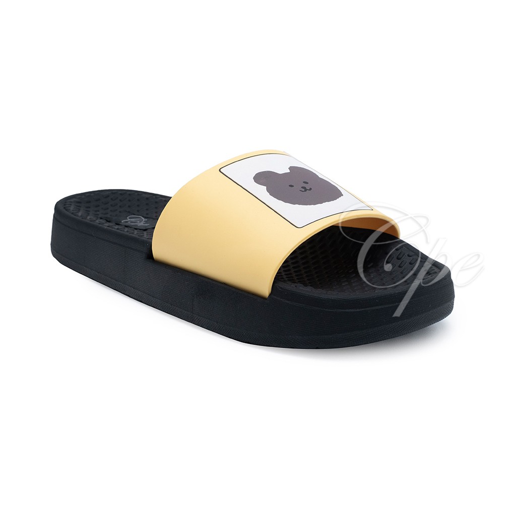CPE SLPT V CUTIES Sandal Slop Slip On Teplek Wanita Sandal Cewek-Bear Yellow