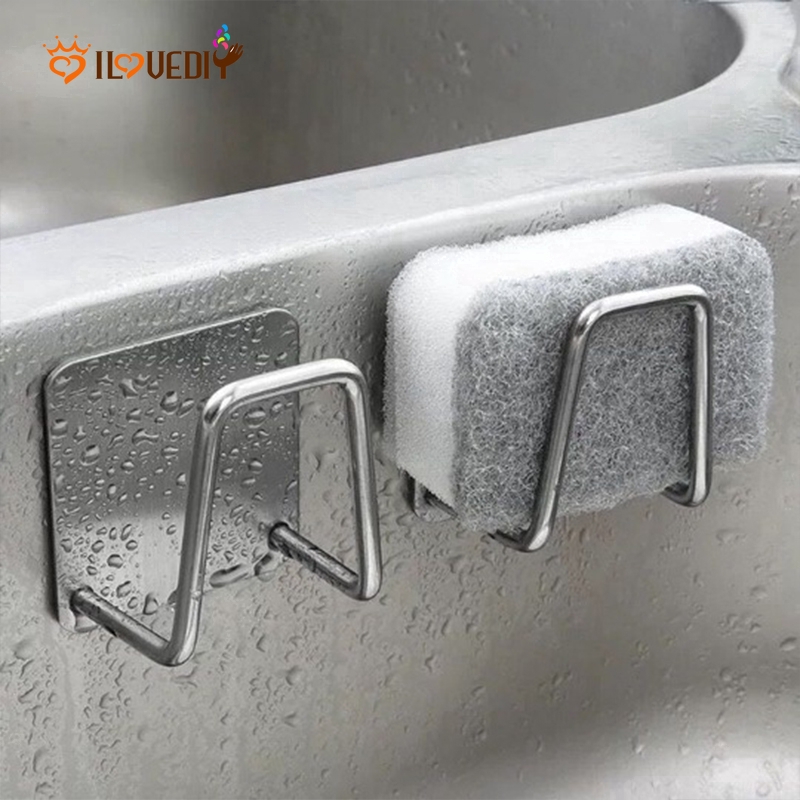 [ Kitchen Sink Soap,Rag,Sponge Storage Shelf ] [Stainless Steel Multifunctional Bathroom Self-adhesive Storage Racks]