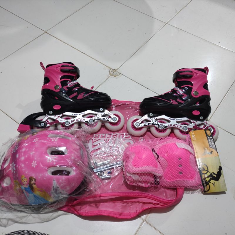 PROMO HEBOH !!! FULLSET LENGKAP SEPATU RODA ANAK / INLINE SKATE / SETTING BAJAJ PEMULA