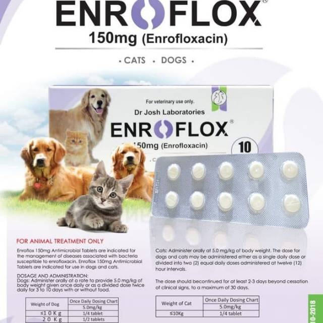 Obat Flu Pilek Anjing Kucing Enroflox 150 mg