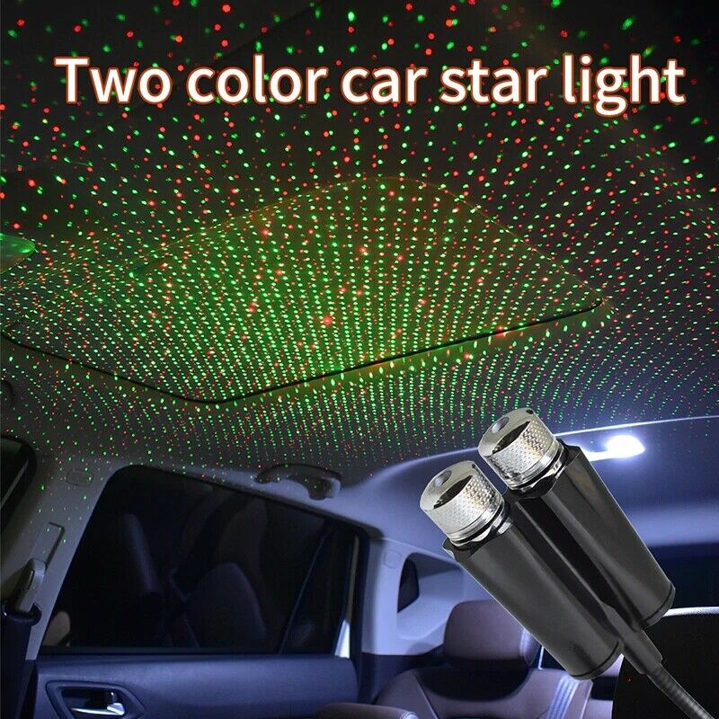 Dual Color Suara Diaktifkan LED Langit Berbintang Lampu Malam 5V USB Bintang Galaxy Untuk Atap Mobil Interior Suasana Proyektor Ambient