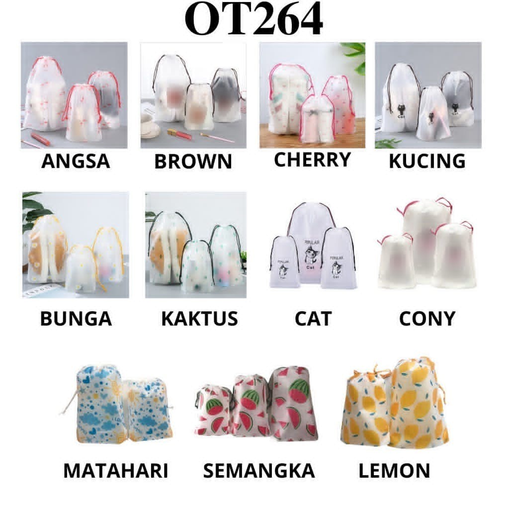 POUCH TRAVEL ORGANIZER BAG KOSMETIK ANTI AIR POUCH WANITA IMPORT STRING MAKASSAR MURAH A