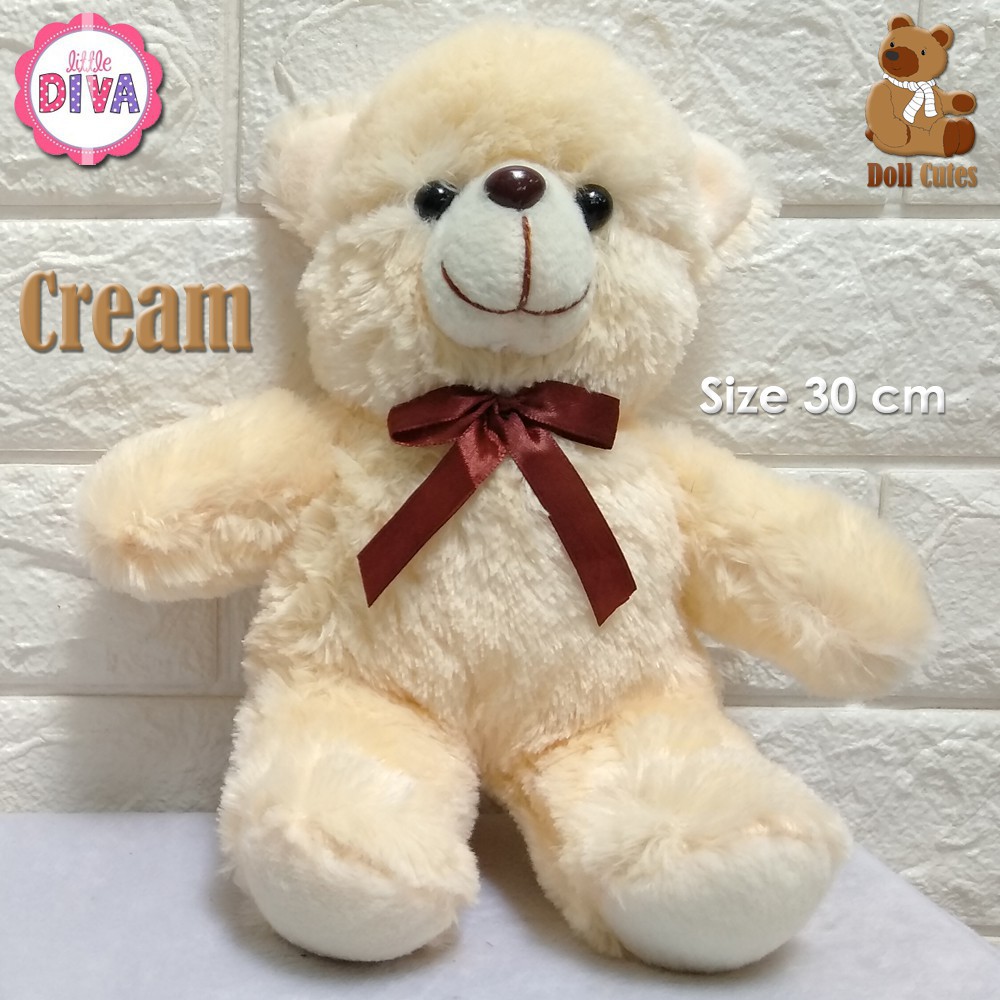 Boneka Lucu Lembut Buat Cewek Kecil TEDDY BEAR - Size 32cm &amp; Size 30cm Bisa untuk Kado Hampers Mini