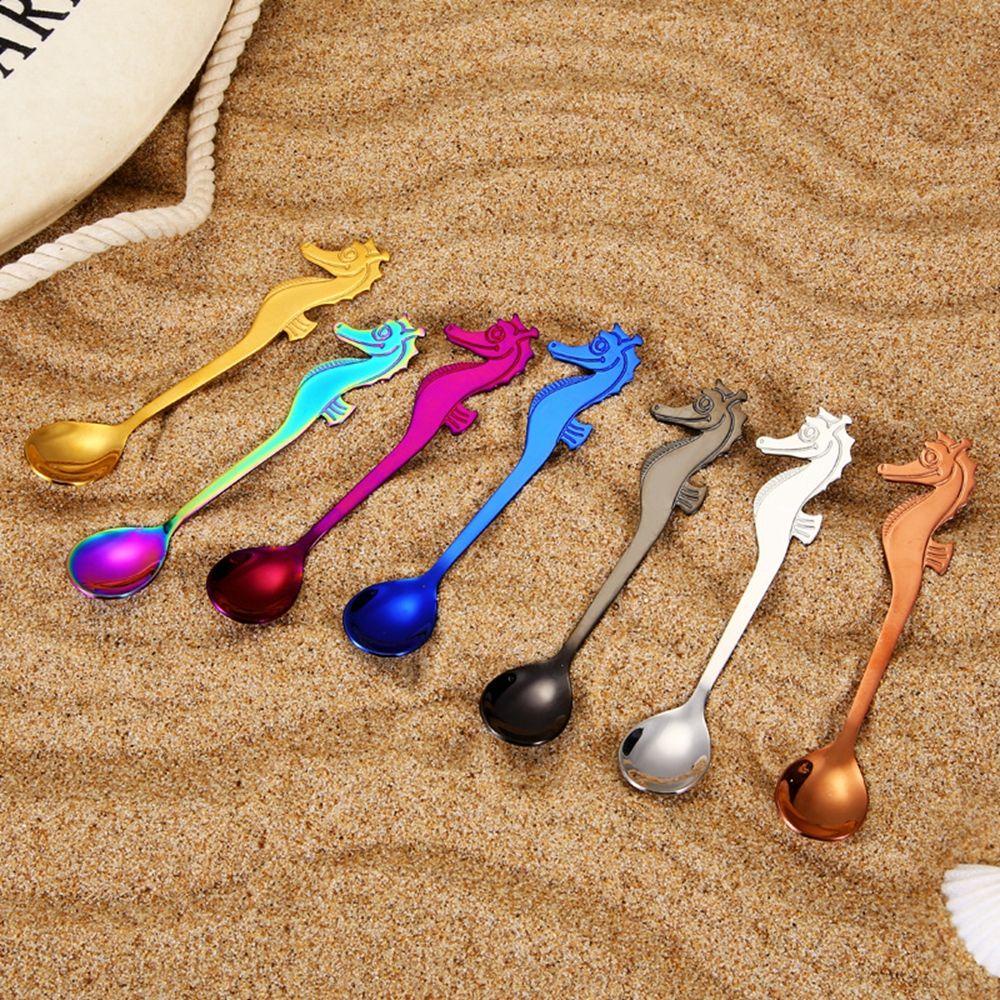 [Elegan] Sendok Ikan Paus304 Stainless Steel Fish Ice Cream Spoon Kopi Teh Hippocampus Alat Dapur