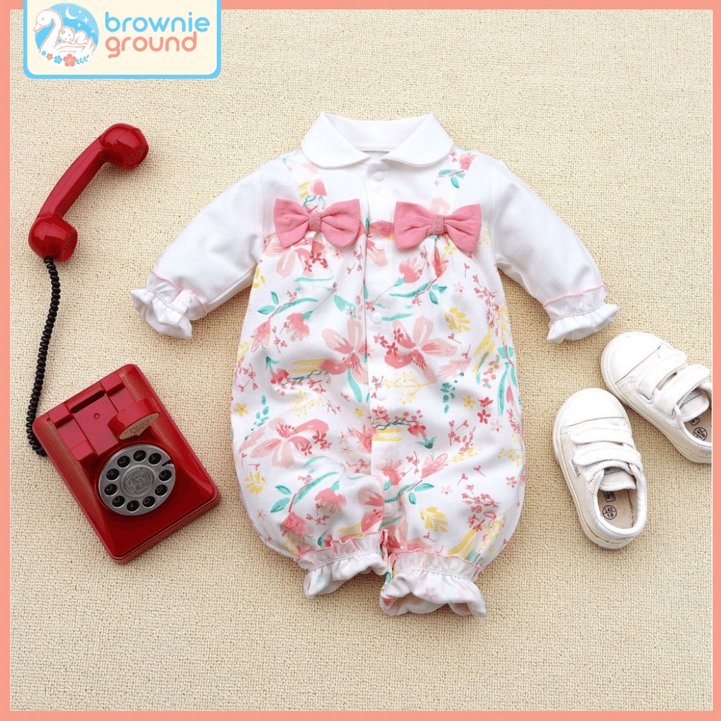 BROWNIEGROUND- Baju jumper anak anak MOTIF BUNGA PINK PITA Jumper perempuan 0-1 TAHUN