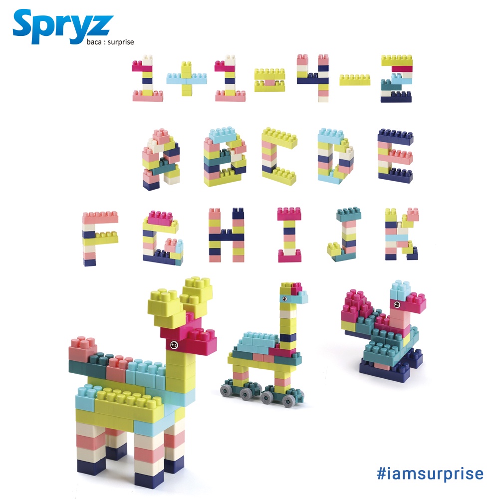 Spryz Builder Mainan Bricks Block 280 pcs